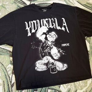 YoungLA Black Popeye Tee Mens Size X-Large T-Shirt